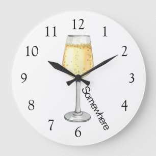 5 uur ergens champagne grote klok