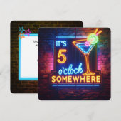 5 uur Happy Hour Party Kaart (Voorkant / Achterkant)