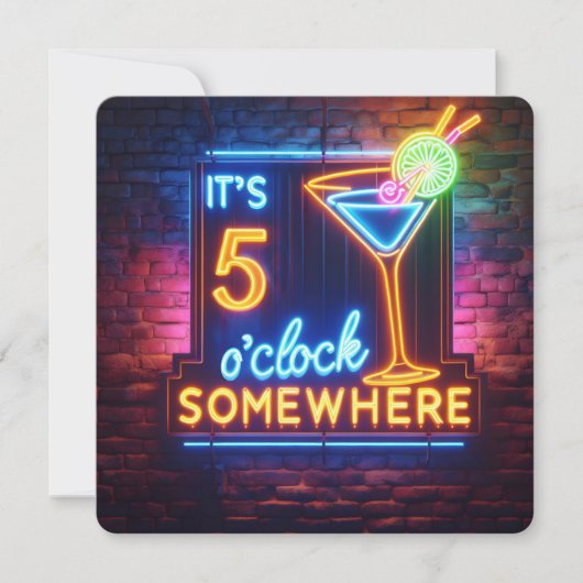 5 uur Happy Hour Party Kaart (Voorkant)