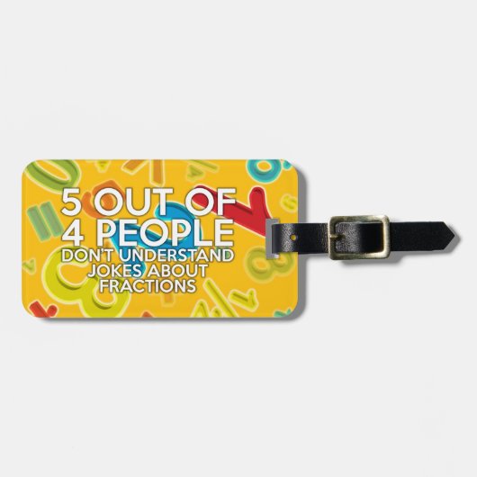 5 VAN 4 MENSEN Wiskunde Joke Bagagelabel (Voorkant horizontaal)