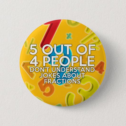 5 VAN 4 MENSEN Wiskunde Joke Ronde Button 5,7 Cm (Voorkant)