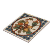 #5 van 5 Repro 1890 Doulton Lambeth Hand schilderd Tegeltje (Zijkant)