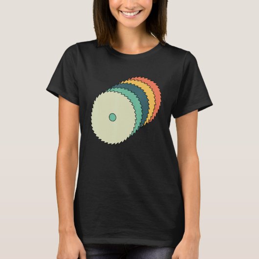 5 van cirkelzaag timmerman baan t-shirt (Voorkant)