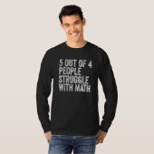 5 van de 4 mensen die met de Wiskunde Funny School T-shirt (Voorkant volledig)