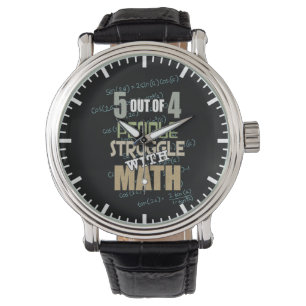5 van de 4 mensen die met Wiskunde kruipen - nieuw Horloge