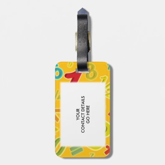 5 VAN DE 4 MENSEN Wiskundegrap Bagagelabel (Achterkant verticaal)