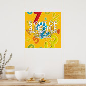 5 VAN DE 4 MENSEN Wiskundegrap Poster (Keuken)