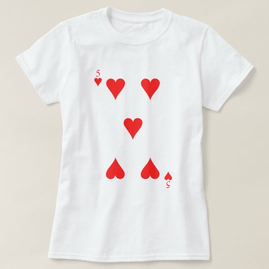 5 van het hart t-shirt (Design voorkant)