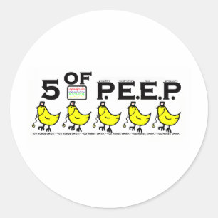 5 van P.E.E.P. Ronde Sticker