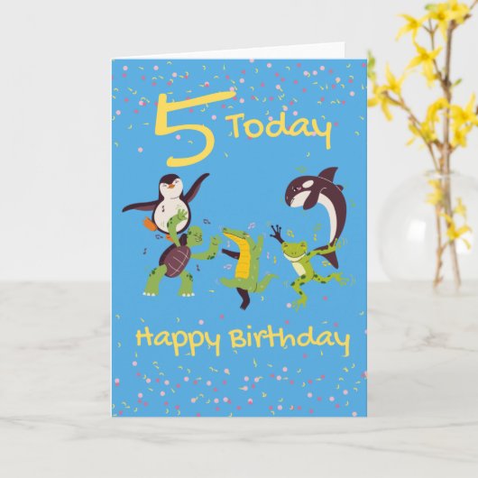 5 Vandaag - Happy Birthday Kaart (Gele Bloem)