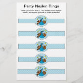 5 vellen babyBoy Shower-papier Napkin-ringers Flyer (Voorkant)