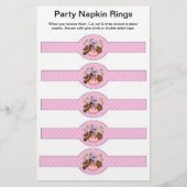 5 vellen Babymeisjes Shower Paper Napkin-ringers Flyer (Voorkant)