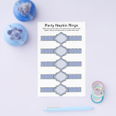 5 vellen blauw lintpapier napkin-ringringen flyer (Enkel)