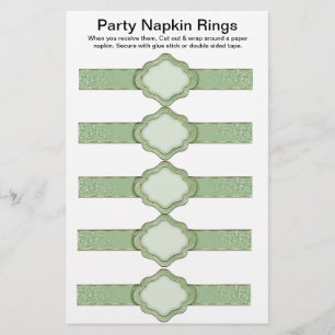 5 vellen Groenboek over ribbeton Napkin Rings Flyer