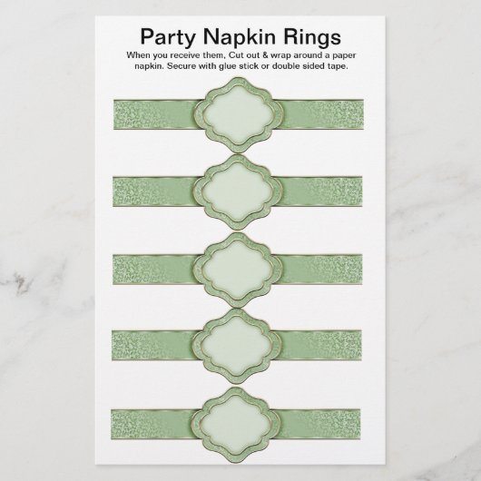 5 vellen Groenboek over ribbeton Napkin Rings Flyer (Voorkant)