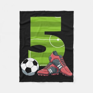5 Verjaardag Voetbal Eerste Verjaardag Voetbal Kin Fleece Deken
