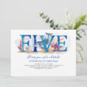 5 Verjaardagsuitnodiging Magic Onder de Zee Wereld Kaart (Staand voorkant)