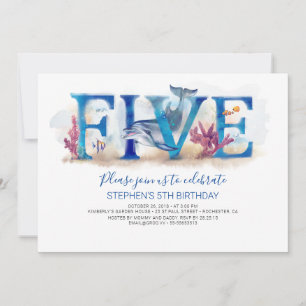 5 Verjaardagsuitnodiging Magic Onder de Zee Wereld Kaart