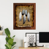5 Veters op Parchment Native American Wisdom Poster (Thuiskantoor)