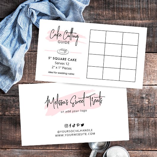 5"Vierkante Cake Snijinstructies 2x1 Porties Informatiekaartje