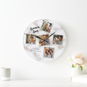 5 Vijf Foto Modern Elegant Collage Family Love Grote Klok (Huis)