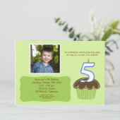 5 VIJF JAAR GELEDEN PHOTO BIRTHDAY INVITY KAART (Staand voorkant)