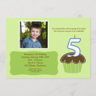 5 VIJF JAAR GELEDEN PHOTO BIRTHDAY INVITY KAART