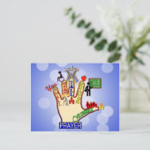 5 VIJF VINGER PRAYER-STEUN BRIEFKAART (Staand voorkant)