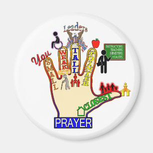5 VIJF VINGER PRAYER-STEUN MAGNEET