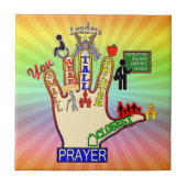 5 VIJF VINGER PRAYER-STEUN TEGELTJE (Voorkant)