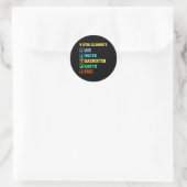 5 Vitale Elementen Lucht Water Badminton Aarde Vuu Ronde Sticker (Tas)