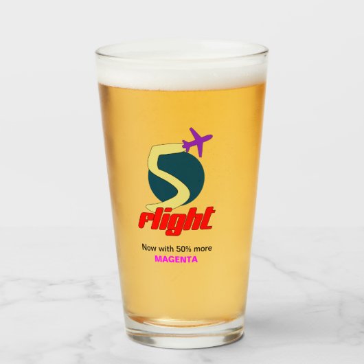 5 Vluchtpiloot Pint-glas Glas (Voorkant gevuld)