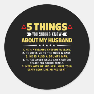 5 Wat je moet weten over mijn man Ronde Sticker