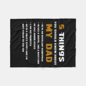 5 Wat je moet weten over mijn vader Fleece Deken (Voorkant (Horizontaal))