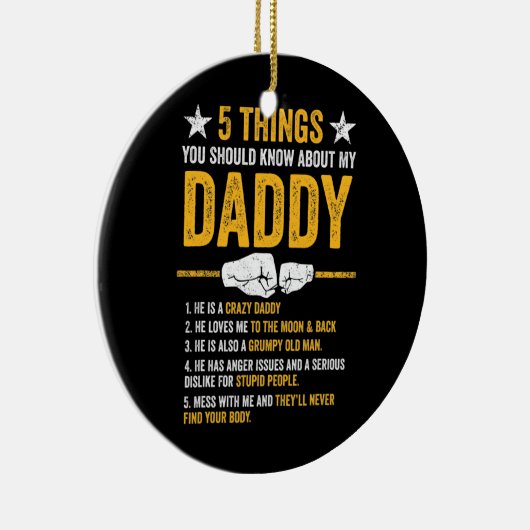 5 Wat je moet weten over mijn vader Keramisch Ornament (Rechts)