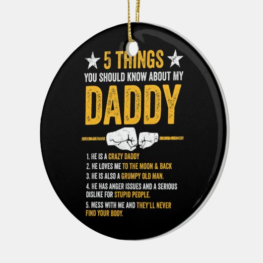 5 Wat je moet weten over mijn vader Keramisch Ornament (Links)