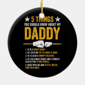 5 Wat je moet weten over mijn vader Keramisch Ornament (Achterkant)