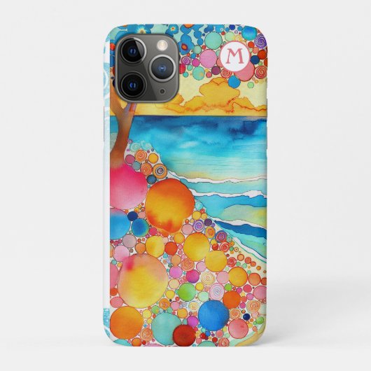 *~* 5 Waterverf Zee Strand Parapluzand Case-Mate iPhone Case (Achterkant)