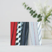 5 weefsels met geometrische patronen briefkaart (Staand voorkant)