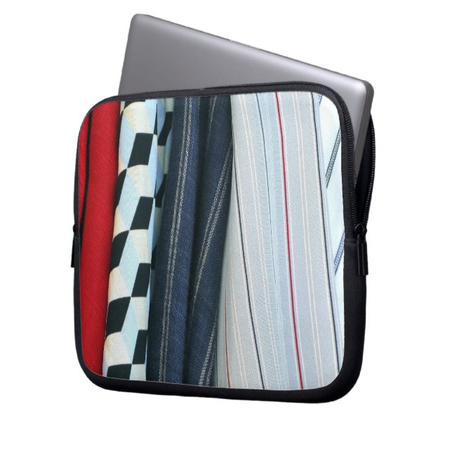 5 weefsels met geometrische patronen laptop sleeve (Voorkant Links)