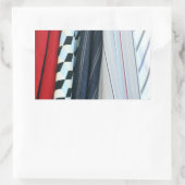 5 weefsels met geometrische patronen rechthoekige sticker (Tas)