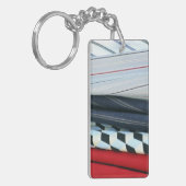 5 weefsels met geometrische patronen sleutelhanger (Voorkant Links)