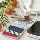 5 weefsels met geometrische patronen sleutelhanger (Voorkant Rechts)