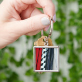 5 weefsels met geometrische patronen sleutelhanger (Hand)