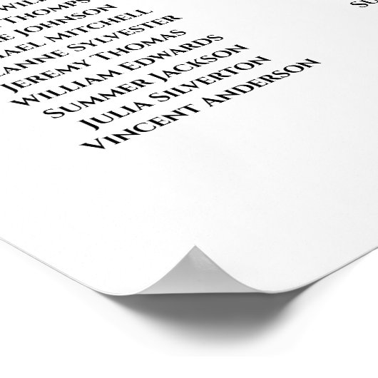 5 Welkomststartkaart voor tabelwitte rozen Poster (Hoek)