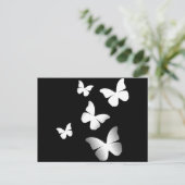 5 Witte Butterflies Briefkaart (Staand voorkant)