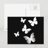 5 Witte Butterflies Briefkaart (Voorkant / Achterkant)