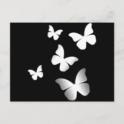 5 Witte Butterflies Briefkaart (Voorkant)