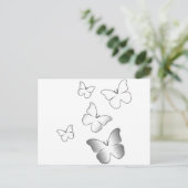 5 Witte Butterflies Briefkaart (Staand voorkant)