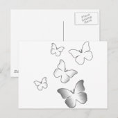 5 Witte Butterflies Briefkaart (Voorkant / Achterkant)
